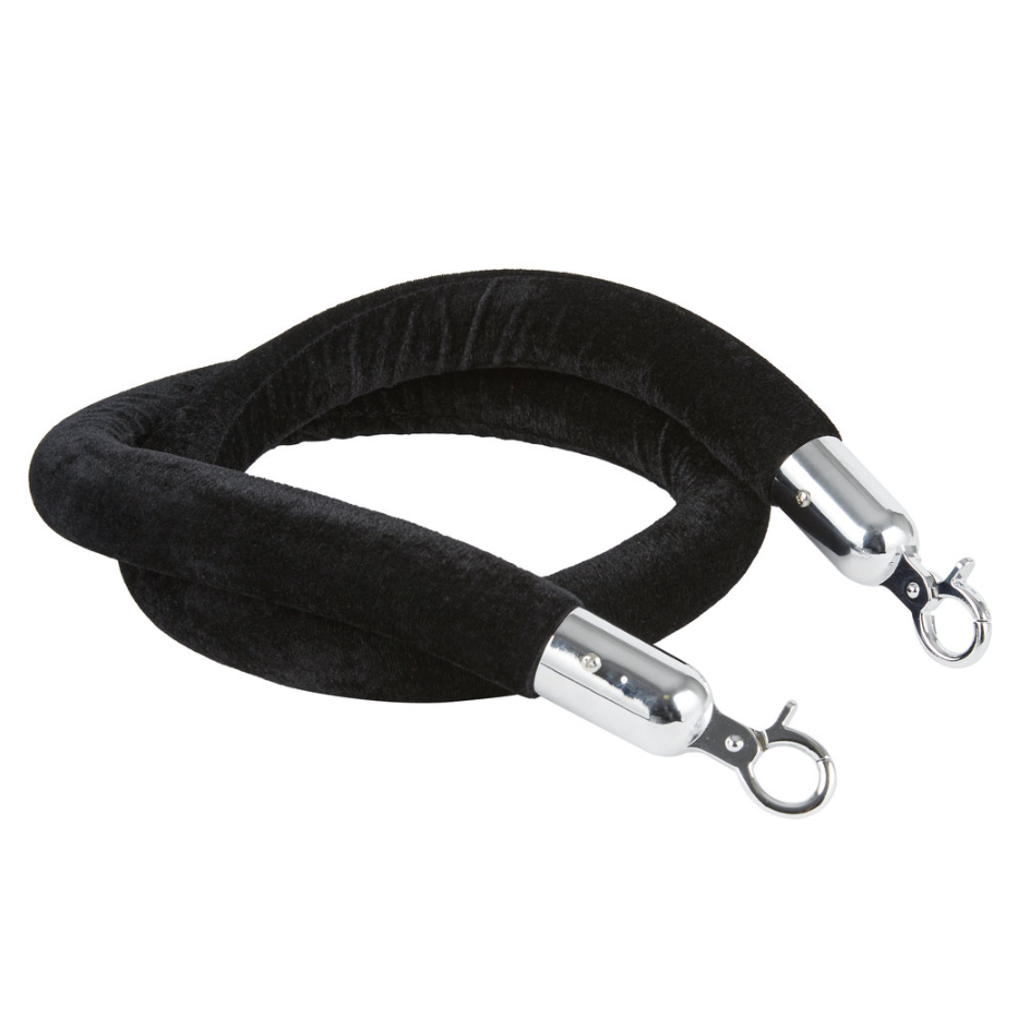 Rental 8â² Black Velvet Rope for Stanchions