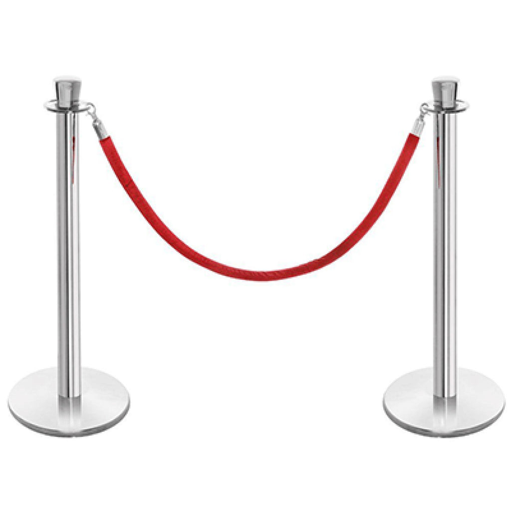 Chrome Stanchion and Red Velvet Rope