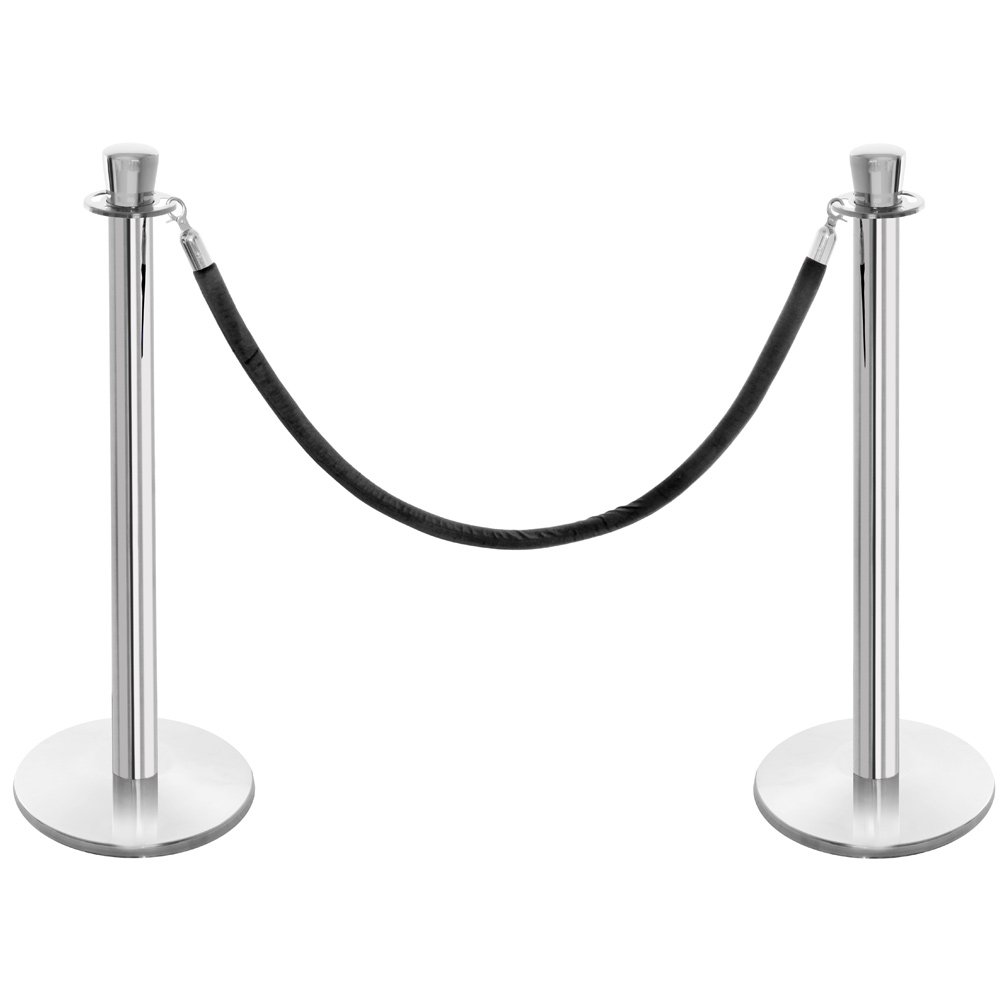 Chrome Stanchon + Black Velvet Rope