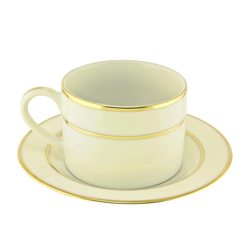 Ivory Gold Coffee Cup + Saucer