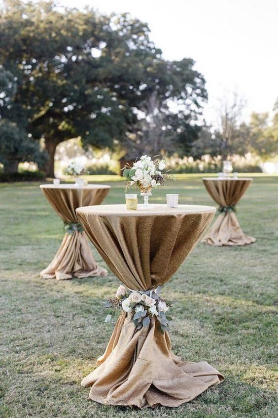 Tied Cocktail Table with Floral Tie