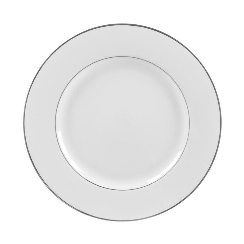 White Silver Band 10in Plate