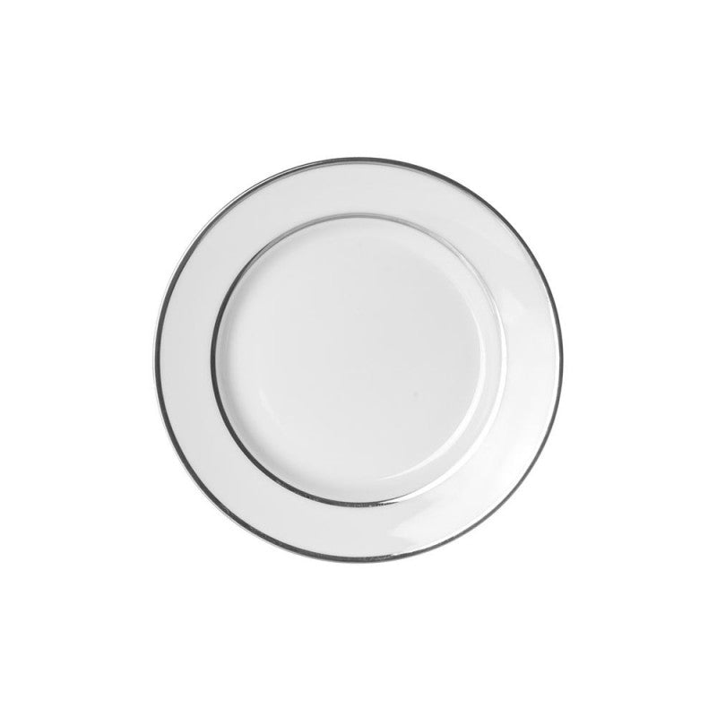 White Silver Band 6in Plate