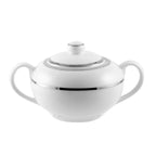 White Silver Band Sugar Bowl
