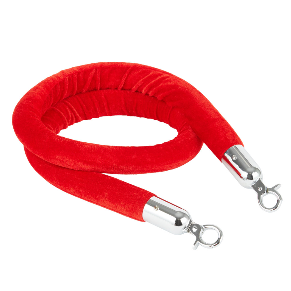 Rental 8â² Red Velvet Rope for Stanchions