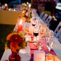 Evening banquet table